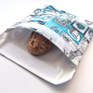 Cicás és bicklis snackbag, tépőzáras uzsitasak, vízhatlan szendvicstartó, uzsonnás tasak, szendvics tartó újraszalvéta, Táska & Tok, Uzsonna- & Ebéd tartó, Szendvics csomagoló, Varrás, MESKA