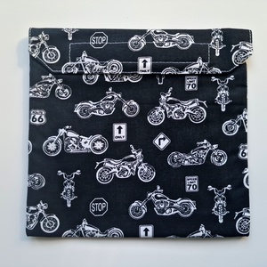 Motoros snackbag, tépőzáras uzsitasak, vízhatlan szendvicstartó, uzsonnás tasak, szendvics tartó, újraszalvéta - táska & tok - uzsonna- & ebéd tartó - szendvics csomagoló - Meska.hu