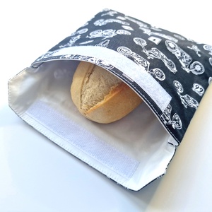 Motoros snackbag, tépőzáras uzsitasak, vízhatlan szendvicstartó, uzsonnás tasak, szendvics tartó, újraszalvéta, Táska & Tok, Uzsonna- & Ebéd tartó, Szendvics csomagoló, Varrás, MESKA