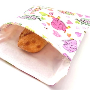 Teknősös snackbag, tépőzáras uzsitasak, vízhatlan szendvicstartó, uzsonnás tasak, szendvics tartó újraszalvéta, Táska & Tok, Uzsonna- & Ebéd tartó, Szendvics csomagoló, Varrás, MESKA