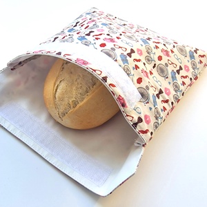 Baglyos, biciklis, snackbag, tépőzáras uzsitasak, vízhatlan szendvicstartó, uzsonnás tasak, uzsonnás szendvics tartó, Táska & Tok, Uzsonna- & Ebéd tartó, Szendvics csomagoló, Varrás, MESKA