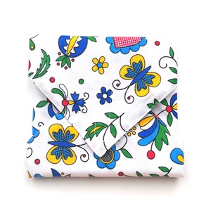 Kék matyó motívumos újraszalvéta - tépőzáras újraszalvéta - vízhatlan újra-szalvéta - mintás újraszalvéta, újraszalvéta, Táska & Tok, Uzsonna- & Ebéd tartó, Szendvics csomagoló, Varrás, MESKA