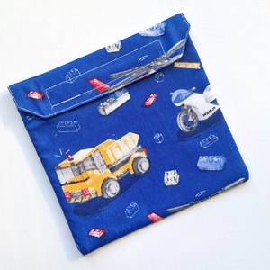 Teherautós, motoros snackbag, tépőzáras uzsitasak, vízhatlan szendvicstartó, uzsonnás tasak, uzsonnás szendvics tartó - táska & tok - uzsonna- & ebéd tartó - szendvics csomagoló - Meska.hu