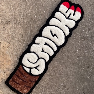 Egyedi SMOKE Graffiti Stílusú Kézműves Szőnyeg / Falidekor (62x18 cm) - Meska.hu