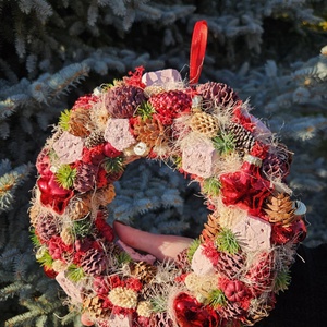 Téli Rubinfény, Otthon & Életmód, Dekoráció, Ajtó- és ablak dekoráció, Ajtódísz & Kopogtató, Virágkötés, MESKA