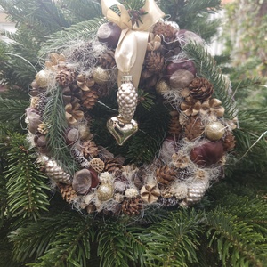 Természetes karácsonyi ajtódísz - karácsony - karácsonyi lakásdekoráció - karácsonyi ajtódíszek - Meska.hu