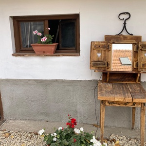 Rusztikus ablak-tükör fürdőszobába,  előszobába, vagy a sminkasztal fölé... - otthon & életmód - bútor - más bútor - Meska.hu