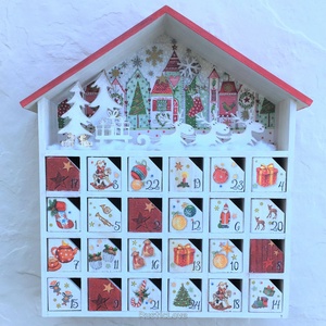 Adventi házikó, fa kalendárium - karácsony - adventi díszek - adventi naptár - Meska.hu