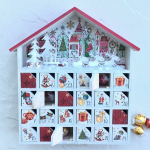 Adventi házikó, fa kalendárium - karácsony - adventi díszek - adventi naptár - Meska.hu