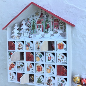 Adventi házikó, fa kalendárium - karácsony - adventi díszek - adventi naptár - Meska.hu