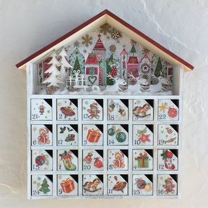 Adventi házikó, fa kalendárium - karácsony - adventi díszek - adventi naptár - Meska.hu