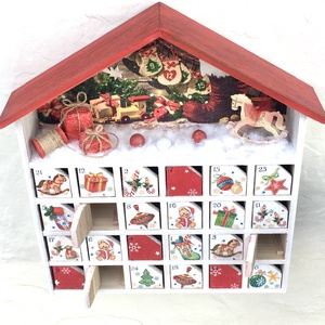 Fa adventi kalendárium, naptár - karácsony - adventi díszek - adventi naptár - Meska.hu