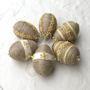 Húsvéti tojások, rusztikus - 6 db - otthon & életmód - dekoráció - fali és függő dekoráció - függődísz - Meska.hu