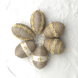 Húsvéti tojások, rusztikus - 6 db - otthon & életmód - dekoráció - fali és függő dekoráció - függődísz - Meska.hu