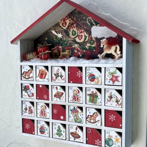 Fa adventi kalendárium, naptár - karácsony - adventi díszek - adventi naptár - Meska.hu