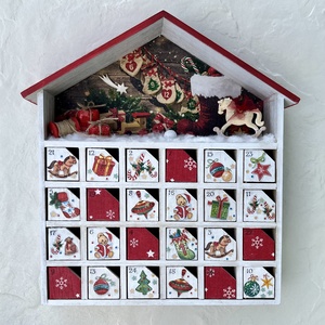 Fa adventi kalendárium, naptár, Karácsony, Adventi díszek, Adventi naptár, Decoupage, transzfer és szalvétatechnika, MESKA