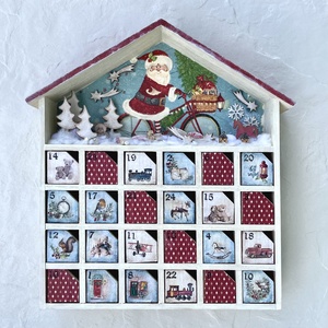 Adventi házikó, naptár - Mikulás, Karácsony, Adventi díszek, Adventi naptár, Decoupage, transzfer és szalvétatechnika, MESKA