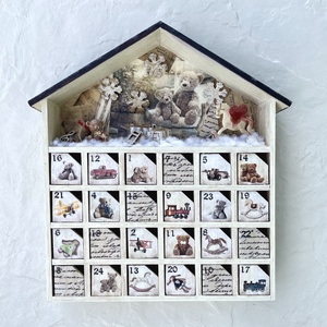 MACKÓ - adventi házikó, fa kalendárium - Meska.hu