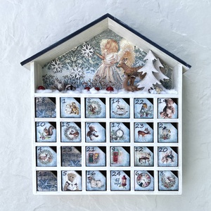 Adventi házikó, naptár - Angyalka őzikével - Meska.hu