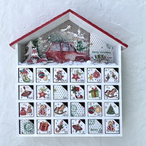 Adventi házikó, fa kalendárium - AUTÓ - Meska.hu