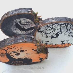 Tök dekoráció fából őszre, Halloweenre, Otthon & Életmód, Dekoráció, Halloween, Halloweeni dekoráció, Famegmunkálás, Decoupage, transzfer és szalvétatechnika, MESKA
