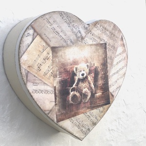 Adventi kalendárium, naptár, szívek - Mackó - karácsony - adventi díszek - adventi naptár - Meska.hu