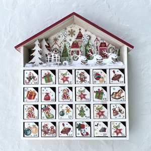 Fa adventi naptár, kalendárium - téli házikó - Meska.hu
