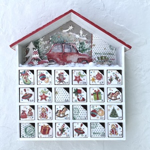 Adventi házikó, fa kalendárium - AUTÓ - Meska.hu