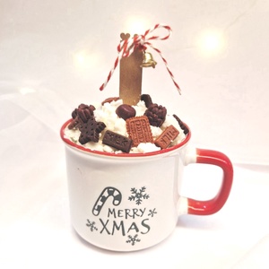 Illatgyertya karácsonyi bögrében, Karácsony, Karácsonyi lakásdekoráció, Karácsonyi illatgyertya, mécses, Gyertya-, mécseskészítés, MESKA