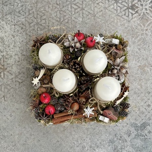 ADVENT ládika, asztaldísz gyertyákkal - karácsony - adventi díszek - adventi gyertyadíszek és koszorúdíszek - Meska.hu