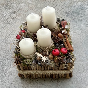 ADVENT ládika, asztaldísz gyertyákkal - karácsony - adventi díszek - adventi gyertyadíszek és koszorúdíszek - Meska.hu