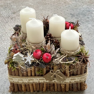 ADVENT ládika, asztaldísz gyertyákkal - Meska.hu