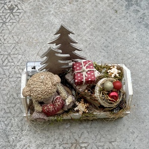 MACI karácsonyi asztaldísz, ládika, gyertya - karácsony - karácsonyi lakásdekoráció - karácsonyi lakásdíszek - Meska.hu