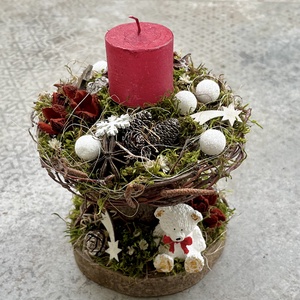 Karácsonyi asztaldísz, gyertyatartó - MACI - karácsony - karácsonyi lakásdekoráció - ünnepi asztaldekoráció - Meska.hu