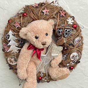 Téli, karácsonyi MACKÓ kopogtató  - Meska.hu