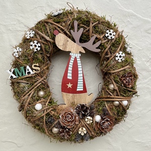 Téli, karácsonyi kopogtató, ajtó- vagy falidísz - RÉNSZARVAS - Meska.hu