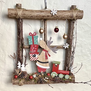 Rénszarvas kopogtató, falidísz  - Meska.hu