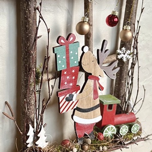 Rénszarvas kopogtató, falidísz  - karácsony - adventi díszek - adventi ajtódísz - Meska.hu