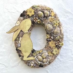 Húsvéti kopogtató, ajtódísz - Nyuszkó 3, Otthon & Életmód, Dekoráció, Ajtó- és ablak dekoráció, Ajtódísz & Kopogtató, Virágkötés, Mindenmás, MESKA