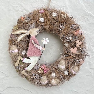 Nyuszkó - húsvéti, tavaszi kopogtató, ajtódísz - Meska.hu