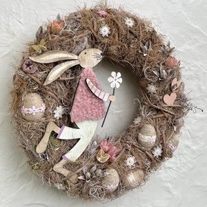 Nyuszkó - húsvéti, tavaszi kopogtató, ajtódísz - otthon & életmód - dekoráció - ajtó- és ablak dekoráció - ajtódísz & kopogtató - Meska.hu