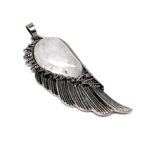 Angyalszárny medál fém Hegyikristály 2x6cm - Meska.hu