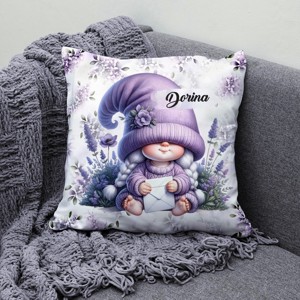 Névvel kérhető - Cuki levendulás manólány levéllel mintás párna - otthon & életmód - lakástextil - párna & párnahuzat - díszpárna (belsővel együtt) - Meska.hu