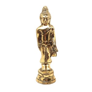 Réz figura Buddha álló arany 10,5x3cm - Meska.hu
