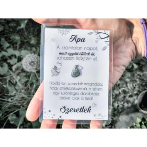 Szeretlek Apa medál köszönő kártyával, Ékszer, Nyaklánc, Medál, , MESKA