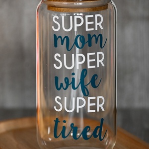 Super Mom vinyl kávés pohár � 500 ml - otthon & életmód - konyhafelszerelés, tálalás - tálalás - pohár - Meska.hu