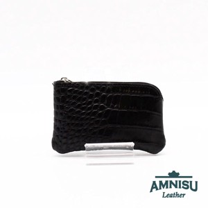 Fekete krokkómintás egy cipzáras kulcstartó A8008 - táska & tok - kulcstartó & táskadísz - kulcstartó - Meska.hu