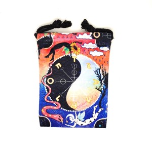 Jin-jang macska mintás szütyő � textil ajándéktasak 13x18 cm - Meska.hu