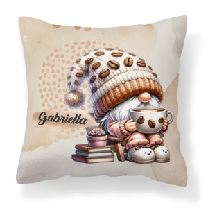 Névvel kérhető - Cuki kávés manó könyvvel mintás párna, Otthon & Életmód, Lakástextil, Párna & Párnahuzat, Díszpárna (belsővel együtt), , MESKA