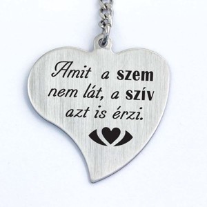 A szív azt is érzi acél medálos kulcstartó, Táska & Tok, Kulcstartó & Táskadísz, Kulcstartó, , MESKA